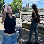 크러쉬 조이, <b>런던</b> 접수한 민소매+데님 패션…일상이 화보 맞네