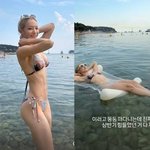 심으뜸, 꽉 끼는 비키니 입고 젖은 채 <b>물속</b> '풍덩'[스한그램]