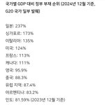 2024기준 국가별 <b>부채</b>비율