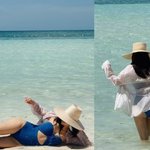 기은세, 수영복 입고 <b>모래</b>사장 누워‥시스루 셔츠에 비친 실루엣 아찔