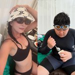 '45세' 오윤아, 깜짝 비키니 공개…"아들 깁스 푼 기념 호텔...