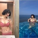 <b>AOA</b> 지민, 가녀린 팔에 타투 가득…비키니 입고 여유로운 휴가