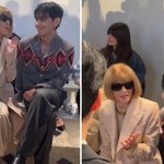 자전거 타고 파리 패션쇼 등장한 뷔, 보그 편집장 만났다