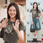 박규영, <b>명동</b>에 뜬 비타민 요정! 크롭티와 데님 반바지 청순 여친룩...