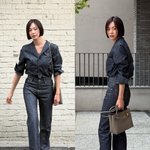 복싱 시작하더니 파격 시크美…단발 + 데님으로 완성한 <b>OOTD</b>