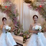 ‘김준호’김지민 신부대기실 포착, <b>오프</b>숄더 드레스로 청순가련美