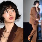 나나, 브라운 슈트+브이넥 시스루 ‘런웨이 실루엣’…“치명적이면서...