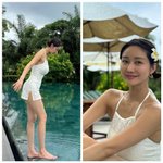 한그루, 비 그치자 화이트 수영복 하나로…‘여름 교과서’ 증명했다