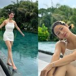 싱글맘 한그루, 시선 싹쓸이 할 수영장 패션‥밀착 원피스로 뽐낸...