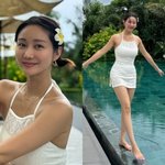 한그루, '쌍둥이맘' 안 믿기는 수영복 자태…머리에 꽃, '청순함'까지...