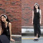'슬<b>렌더</b>의 정석' 손나은, 민소매 블랙 원피스로 시선 올킬