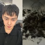 '<b>입대</b>' 실감, 미모는 비현실..차은우, 머리 한 움큼 '싹둑'...