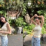 권나라, 머리 묶다 드러난 몸매…숨길 수 없는 'S라인'