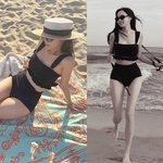  찐 셀럽 인정! 화보 보다 더 화보 같은 레트로 비키니 <b>비치</b>룩