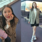 신지, <b>문원</b> 없이 홀로 韓 떠났다..공항서 '밝은 미소'