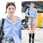 한소희, '원숄더 <b>셔츠</b>룩'으로 공항 접수…선글라스 툭 얹은 '꾸안꾸'...