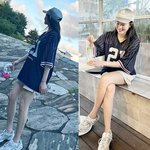 ‘전진 아내’ 류이서, 긴 다리 더 길게! 박시한 톱에 짧은 쇼츠...