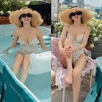 기은세, 제대로 즐겼다! 도심 속 루프탑 <b>플라워</b> 스윔웨어 집캉스룩