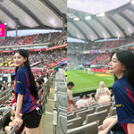 오하영, 바르셀로나 경기장에 떴다…직관 인증샷에 '축구 여신' 탄생