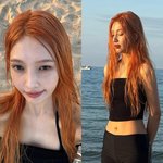 크러쉬 조이, 해변에서 '군살 제로' 건강美…'주황머리' 인어공주...