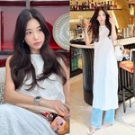 곳에서 럭셔리 데이트! <b>데님</b>에 민소매 롱 드레스 레이어드 데이트룩