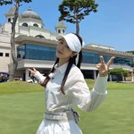  <b>버</b><b>닝</b>썬 남편 입꾹닫 복귀→여유로운 골프 일상 "굿샷"[SCin스타]