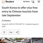 [댓글부탁해] 중국인 9월 후반부터 무비자 입국이래