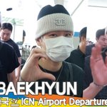엑소 백현, 마스크로 가려도 빛나는 미소(출국)[뉴스엔TV]