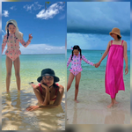 와…조윤희, 8세 딸과 괌 해변서 “핑크 모녀 케미”…170cm...