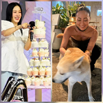 엄정화 56세 생일, 촛불 끄다 폭소…우아한 드레스 차림에 ‘반려견...