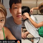 이지현, 미용 자격증 따더니 子 <b>이발</b> 직접 “밀린 숙제도 도와줘야”