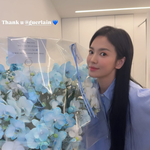 송혜교, 파격 숏컷→긴 생머리 돌아왔다…꽃다발이 묻히는 미모 [해시태그]