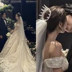 결혼 <b>클레오</b> 채은정, 우아한 드레스 자태 훈남 신랑과 달달 키스...