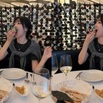 박하선 <b>내숭</b> 없는 먹방, 고급 레스토랑서 입 크게 벌리고 와앙