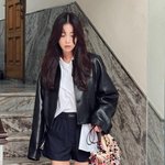 “나혼자 가을 3탄”…기은세, <b>무심</b>한 아우라→가죽 재킷에 가을 스며들다