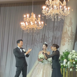 흥 넘치네...김하영박상준, 결혼식 현장 공개됐다