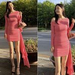 한지혜, 핑크 초<b>미니</b>도 '파워 당당' 자태…우아한 '검사 사모님'...