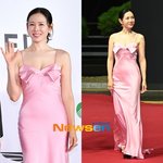 현빈 깜짝‥손예진, <b>볼륨</b>감 드러낸 핑크 드레스 자태 ‘부국제’ 퀸...