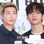 멋있어졌네' BTS 뷔-<b>RM</b>, 전역 후 함께 영화관 나들이…'그림...
