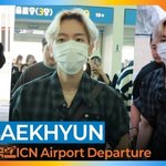 <b>백현</b>, 훈훈한 금발 비주얼에 설렘 폭발 ✨ (출국) [뉴스엔TV]