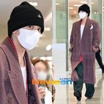 지드래곤, 또 공항서 화보 찍네‥버건디 롱코트 휘날리며 스웩 <b>워킹</b>