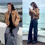 닿는대로 훌쩍! 포항 바닷가에서 가을 낭만 <b>스웨이드</b> 재킷 여행룩