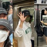 슈퍼카 대신 지하철 탄 …'<b>당당</b>→꽁꽁' 얼굴 노출, 인증샷은 필수...