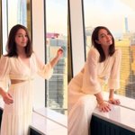 이민정, 뻥 뚫린 드레스 입고 <b>잘록</b> 허리…홍콩 뷰 저리가라 '여신美'