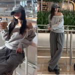  생애 첫 유럽 여행! 대충 입어도 즐거운 원숄더 꾸안꾸 <b>공항룩</b>