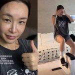 살 뺀 배윤정, 날카로운 얼굴에 땀 한 <b>바가지</b>…이유 있는 다이어트
