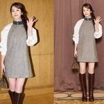 한지민, 한 갈래 땋은 요정미…그레이 미니룩으로 <b>세련</b>美 완성