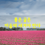 [좋은글] [좋은글] 좋은 글은 마음에 새겨야 한다