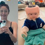 손담비, 7개월 딸 '두상 교정 <b>헬멧</b>' 공개…"귀여움이 다 했다"