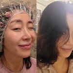 송윤아, 파마도 직접 하는 톱배우..<b>민낯</b>+잠옷 차림도 아름다워